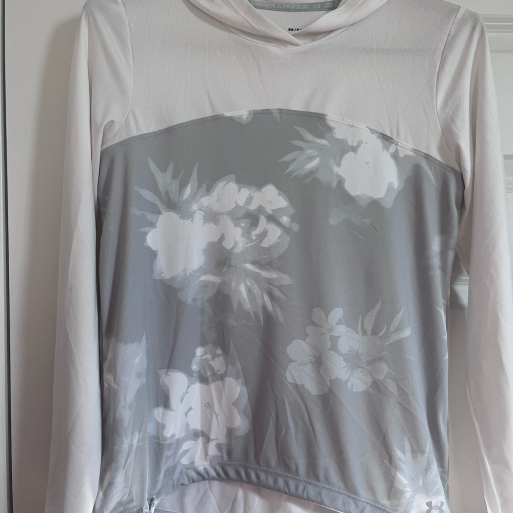 Under Armour Women's Gray Floral Iso-Chill Hoodie Size S Activewear athleisure